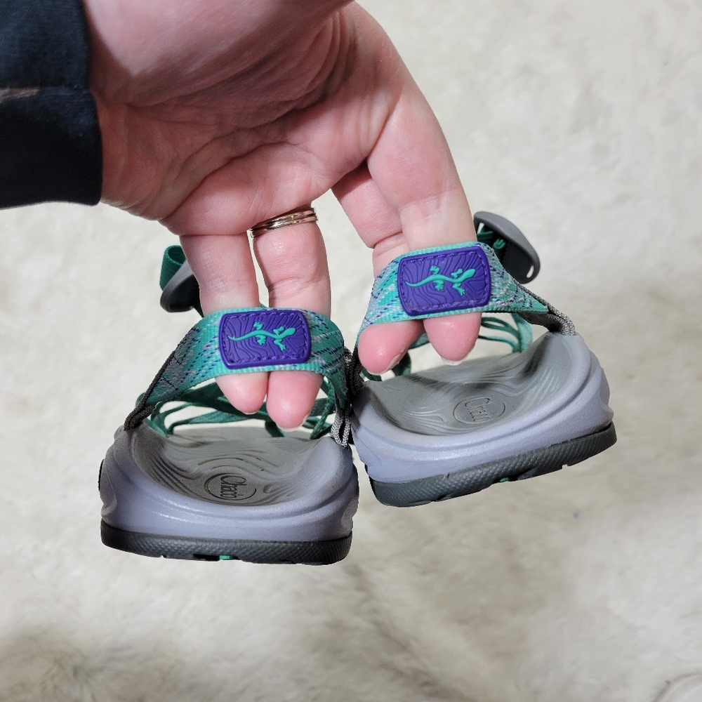 Chaco ZX/2 Classic sandals size womens 9 gray and turquoise - Picture 5 of 7